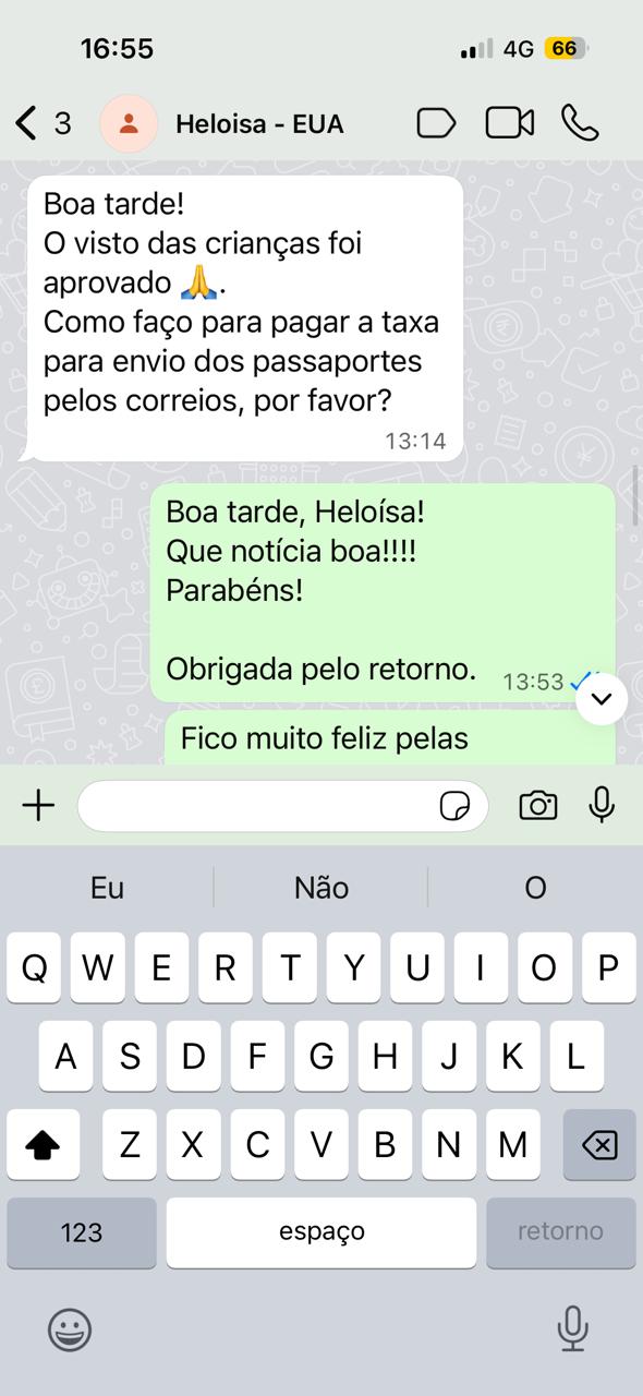 Depoimento de Heloísa — visto aprovado